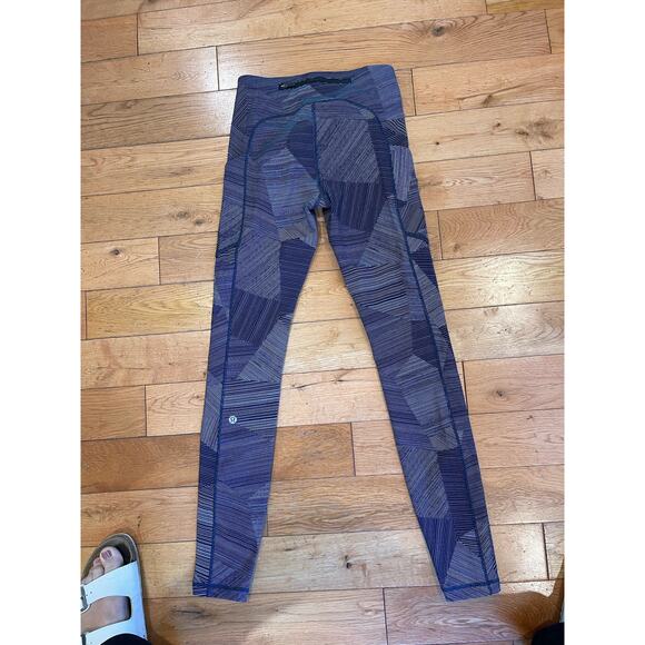 Lululemon Hi-Rise Wunder Under Etch Hail Midnight Navy Ankle Length Size 4‎ - Picture 4 of 7